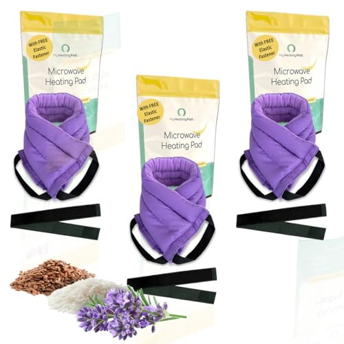 Microwavable Heating Pads for Lower Back, Neck, and Shoulder Pain Relief - Moist Microwave Heating Pad for Muscles and Joints - Microwave Hot Pack Heat Pad for Cramps -3 Pack Purple-Lavender Scent