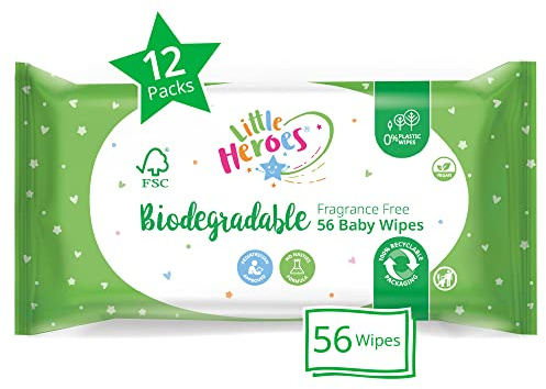 Little Heroes Biodegradable Baby Wipes - 672 Wipes (12 x 56)