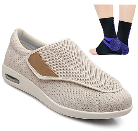 Aocase Chaussures pour DiabéTiques Unisexe Chaussures OrthopéDiques Chaussures pour Les Pieds EnfléS Chaussures de Marche Légères Coussin d'air Chaussures pour DiabéTiques,Beige,44.5 EU