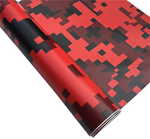 Uposao Camouflage Auto Folie,Auto Vinylfolie Selbstklebende Tarnung Fahrzeug Lackschutzfolie Auto Schutzfolie Wrapping DIY Vinyl Folie Autoaufkleber für Auto Motorrad Fahrrad,50cmx152cm,Rot