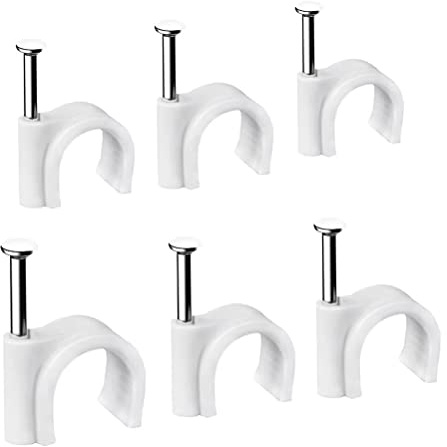 FEEIMOL Abrazadera para Cables, Grapas Cable Pared con Clavos 9mm, 100 pcs