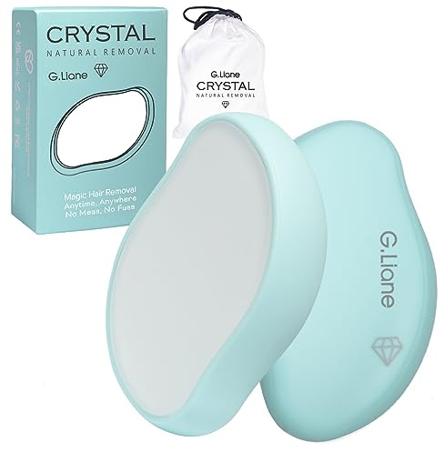 G.Liane Épilateur en cristal,Nano Epilateur Gomme Epilatoire,Crystal Hair Eraser,Réutilisable Indolore Dépilatoire pour une Épilation Rapide (bleu)