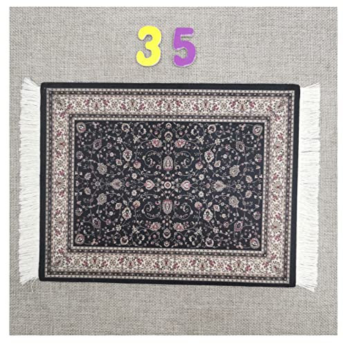 Egurs Mauspad Teppich Muster Perser Stil Orientteppich Mini Teppich Untersetzer mit Quaste Computer Zubehör Bunte Glasuntersetzer Glascoaster 35#