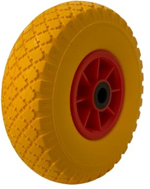KEROPPA Rueda Maciza Carretilla Rueda para Carros 26 cm diámetro Eje ABS Grosor 7 cm Resistente Duradera Amarillo (1)