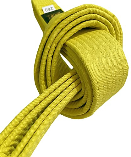 TEKKA BUDO Kampfsport Gürtel Gelb - 260 cm x 4 cm - Gelbgurt für Karate, Judo, Taekwondo, Jujutsu, Kickboxen, Ninjutsu
