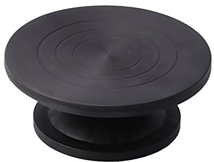 Mini-Töpferscheibe, Kuchendrehscheibe Zum Dekorieren, Töpferscheibe für Erwachsene, Zum Farbspritzen, Zum Dekorieren von Kuchen, Zum Präsentieren von Gegenständen (Ganz schwarz