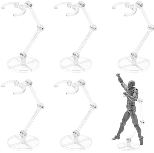 FINGERINSPIRE 6 Stück Action Figuren Ständer Montage Action Figur Display Halter Runder Modell Stützständer Transparente Miniatur Modellbasen Kompatibel Mit HG RG SHF 1/144 Figuren