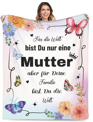 Adolgutty Geschenke für Mama, Muttertagsgeschenk Decke für Mama, Geburtstagsgeschenk für Mama, Geschenk für Mütter Geburtstag Weihnachten Geschenkideen, Flauschige Kuscheldecke 150X200CM