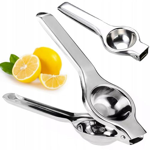 Exprimidor Manual de Limon - Prensa de Citricos y Frutas | Exprimidor para Zumo de Limon, Lime, Naranjas, Frutas | Exprimidor Manual de 6 cm de Diámetro para Cocina o Bar | Acero Inoxidable