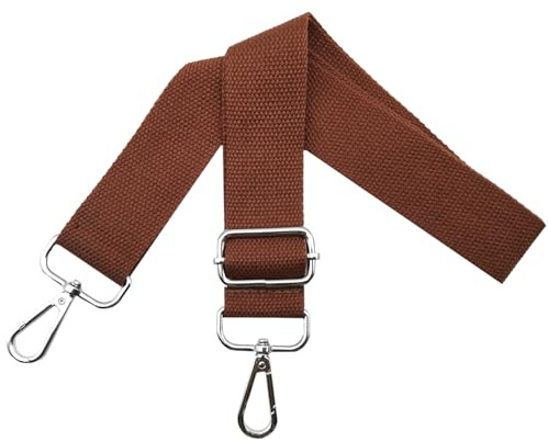 Axelremmar för växling – axelrem väska rem justerbar bred 3,8 cm med silver karbinhake bärrem för handväskor dam väskband väskor färgglad Q, Brun, 80-130cm, Modern