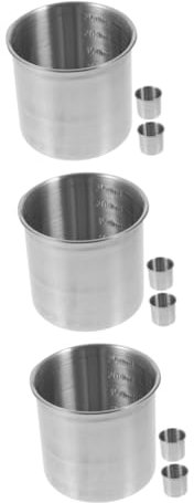 MAGICLULU 9 Piezas Taza Medidora Vaso Medidor Graduado Balanza De Cocina Cuchara Medidora De Arroz Taza De Arroz Con Escamas Tazas Medidoras De Cocina Taza De Comida Seca Acero Inoxidable