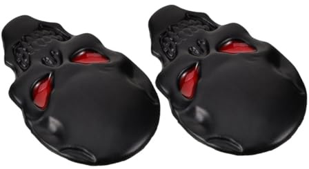 BUGUUYO 2piezas Pegatinas Calavera De Zinc para Vehículos Insignias Decorativas De Fácil Aplicación Accesorios para Coches y Camiones Diseño Único y Resistente La Oxidación