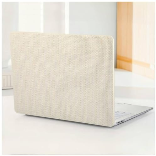 BYCeKe Kompatibel mit MacBook Air 15 Zoll Hülle 2025-2023 M4 A3241 M3 A3114 M2 A2941,Hülle mit Mac Air M5,Gewebte strukturiertes Leder Plastik Schale Case&Tastaturschutz für Mac Air 15,Beige