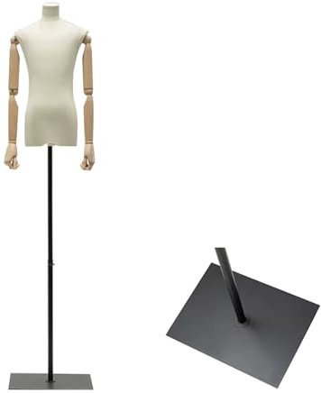 RUIYOR Schneiderpuppe Kinder Verstellbare Schneiderbüste Schaufensterpuppe Arm Aus Massivem Holz Modell-Requisiten Kleiderladen Schaufenster Durchschnittliche Größe(with arms)