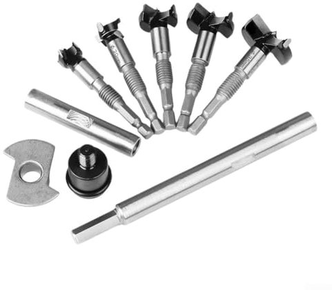 10-teiliges Reibbohrer-Set, Holzbohrer, Bohrer-Set, Hartstahl, Schnellschnitt, vierkantige Design-Reibahle, Holzbohrer, Zubehör Drehbohrer 15 mm, 20 mm, 25 mm, 30 mm, 35 mm