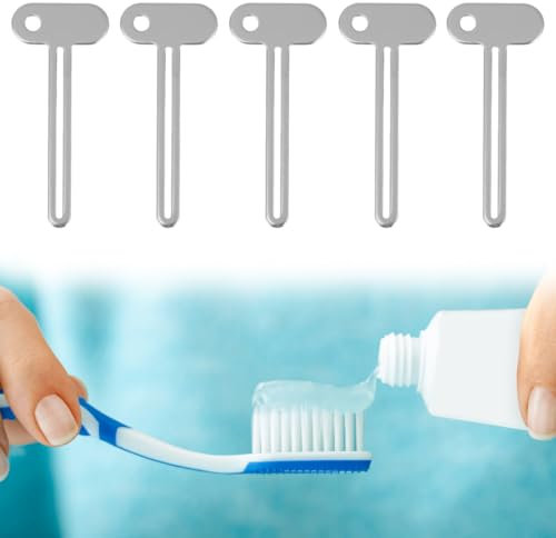 Toothpaste Squeezer, 5 pieces Metal Tube Squeezer, Stainless Steel Tube Wringe, metal toothpaste squeezer, save toothpaste, creams, paint, ointment, no more mess and waste, Silver