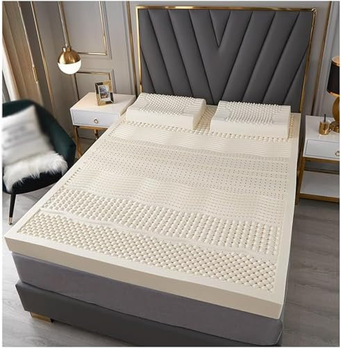 KUGGKKTP Matratzenauflage aus Naturlatex, Kompression und Keine Verformung, Wabenporenbelüftung, weich und bequem, Latexmatratze (5 cm, 140 x 200 cm (55 x 79 Zoll))