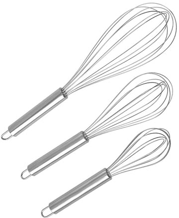 Metal Whisk - Small Mixing Ball, Thick Stainless Steel Wire Whisk | Flexible Steel Wire Whisk, Strong Handles and Non-Slip Silicone Handle for Whipping, Mixing, Mixing, Meat