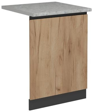 Vicco Panel Frontal del lavavajillas R-Line, Roble Dorado, 60 cm, ET Mármol