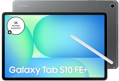 Samsung Galaxy S10 FE+ AI-Tablet, Android Tablet, 128 GB Speicher, 8 GB RAM, 33,28 cm/13,1 Display, Inkl. S Pen, 5G, Lange Akkulaufzeit, Gray, 36 Monate Herstellergarantie [Exklusiv auf Amazon]