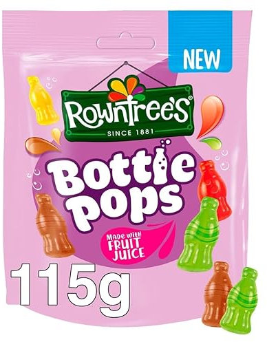 Bottle Pops Sweets Sharing Bag 115g, Fruit Flavour Jellies, Delightful bottle shaped jellies, No artificial colours, flavours or preservatives.