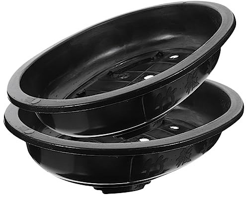 COOPHYA 4stücke Ovale Blumentöpfe Für Draußen Großer Bonsai-Topf Aus Kunststoff Pflanzbehälter Mit Entwässerung Für Und Wohnzimmer