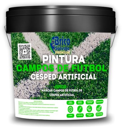 BRICOSALVAJE PREMIUM Pintura para Césped Artificial | Única en el Mundo | Homologada | Respetuosa con el medio ambiente |Campos de fútbol o similares |Fácil Aplicación (4 LITROS, AZUL)