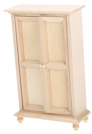 KOMBIUDA Dollhouse Miniatur Möbelstück Kleiderschrank Im Maßstab Für Kreative -spielzeuggestaltung Unbemalt Und Leicht Für -Dekoration