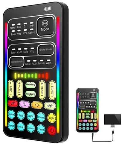 Stimmwechsler – Tweaker mit kleiner Stimme, Sprachmodifikatorgerät | kompakte Klangwechsler-Karte, Audio-Editor mit 8 Effekten, idealer Telefonanruf, Online-Spiel