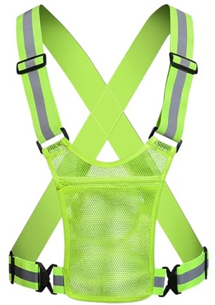 Giubbotto Da Passeggio Riflettente - Cinghia Di Corsa Luminoso, Attrezzatura Di Sicurezza | Utilizzare Ampiamente La Giacca Di Visibilità Sportiva Con Tasca Del Dispositivo, Adattamento Flessibile Per