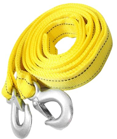 FIXOSHEE Cinghia Di Traino in Nylon Ganci Metallici Solidi Fune Di Traino Resistente 3,9 m Per Veicoli Auto e Camion Carichi Pesanti Per Emergenze e Recupero