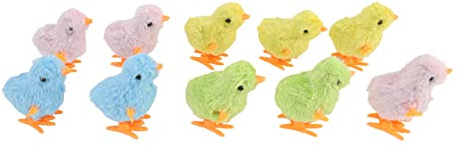 UMDHAIYI for Clockwork Chick Toy, 10Pcs Wind Up Hopping Stuffed Animal, Colorful Fun Cute Cat Kitten Toddler Interactive Plaything, Educational Sensory Motor Skill Development Gift