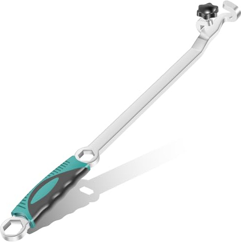 Strumento di prolunga per chiavi inglesi, 40/50 cm, forgiatura CrV, 24 mm, attacco esagonale da 15, extra leva, con manico antiscivolo, chiave di estensione per riparazione auto (50 cm)