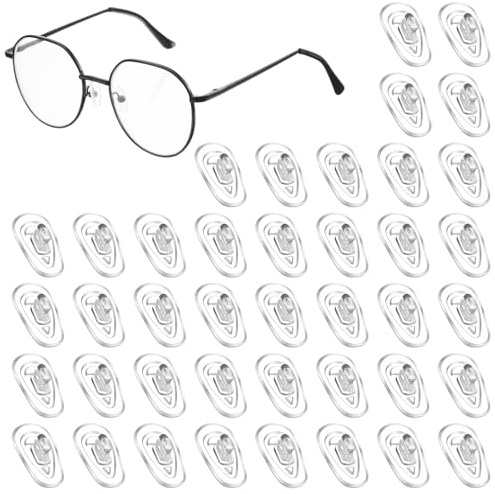 LIQWEI 40Paar Brillen Nasenpads Silikon Transparent, Weiche Nasenpad Brille | Nasenpads zum Einstecken rutschfeste zum Stecken Sonnenbrillen Stopper für Brillen Sonnenbrillen Brille Zubehör