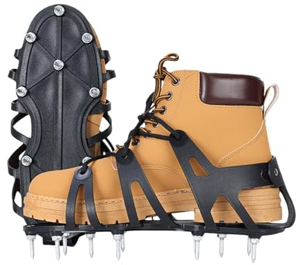 WATERBELINE Verstellbare Stahlspikes Rasenbelüfter Schuhe für Gartenarbeit Golfplatz Hof mit stabilem Polyethylenboden und sicherer Passform