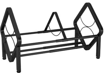 Homeponnew Estante extensible de almacenamiento de discos de vinilo, construcción de metal resistente, 13 x 13 pulgadas, negro, para discos, álbumes, libros y revistas