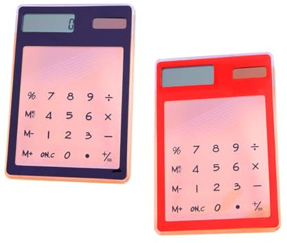 FOMIYES Calculatrice Solaire Compacte Tactile 2 Pièces Écran Clair pour Bureau et Collège, Légère et Portable pour Étudiants et Professionnels