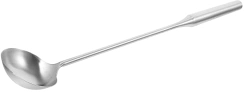 HANABASS Cuchara de Metal para Servir Grande de Acero Inoxidable Mango Largo, Cucharón Sopero Resistente Oxidación Adecuado para Cocina Doméstica y Restaurante