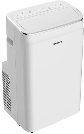 TermozetaClimatizzatore Portatile 12000 BTU Caldo Freddo con Pompa di Calore Deumidificatore 56L Giorno Telecomando Incluso Timer 24H Silenzioso 3 Velocità Oscillazione Automatica LED Touch