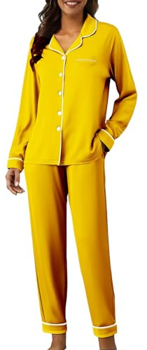 Husdräkt för kvinnor, 2 delar, stora storlekar, enfärgade nattkläder, set | Tvådelade nattkläder med långärmade pyjamastoppar och bekväma pyjamasbyxor lösa vardagskläder eleganta hemmakläder