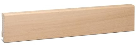 KGM Sockelleiste Modern Massivholz - Eiche, 2400 x 16 x 58 mm, 1 Stück | Fußleiste, Fichte-Träger furniert, unbehandelte Oberfläche, individuell behandelbar, PEFC-zertifiziert