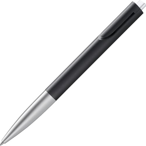 Lamy noto black-silver Kugelschreiber - puristischer Kuli mit Gehäuse aus Kunststoff in Dreiecksform - Clip entsteht aus der Gehäusekontur - inkl. Großraummine M 16 in Strichbreite M in schwarz