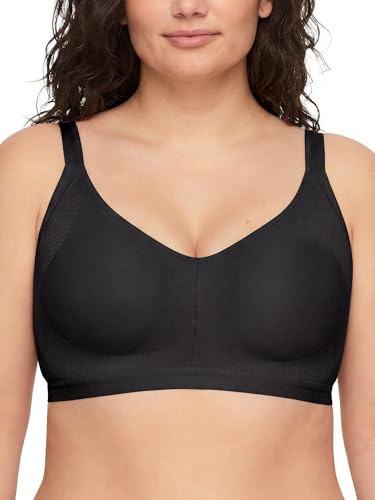 Warner's womens Easy Does It Underarm Smoothing With Seamless Stretch Wireless Lightly Lined Comfort Rm3911a Bra, Rich Black, Medium US