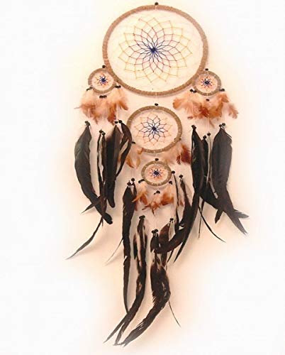 Traumfänger - Dreamcatcher mit farbigem Netz, Verschiedene Durchmesser, klein und groß (ca. 22 cm)