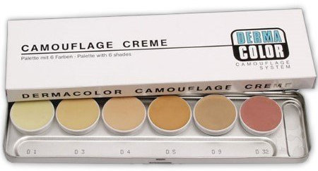 Kryolan Dermacolor Camouflage Palette 6 Farben, Farbsortierung: S