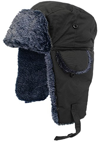 Fellmütze für Erwachsene, wasserabweisend - Schwarz - Schwarz - Small