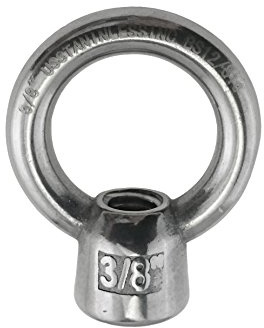 US STAINLESS Stainless Steel 316 Lifting Eye Nut 3/8 UNC Marine Grade Pitch of 16