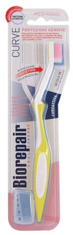 Biorepair, Spazzolino Gengive con Setole Super Soft, Antibatterico con Piliscilingua, Inibisce la Crescita Batterica Fino al 90%