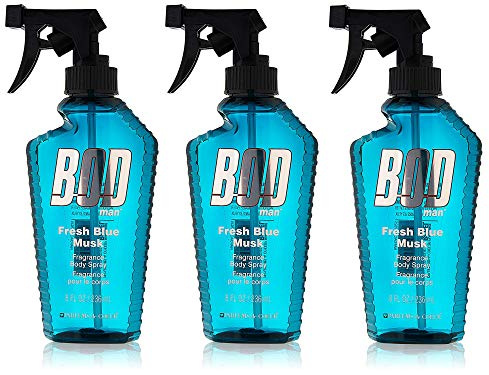 BOD Man Fresh Blue Musk Body Spray 8 Ounces (Pack of 3)