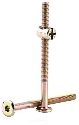 Fdit 10 tornillos M6 de acero al carbono con hexágono interior para muebles, Belén con tuercas cilíndricas, tuerca de anclaje, elemento de conexión, multiusos, paquete Socialme-EU (90 mm)